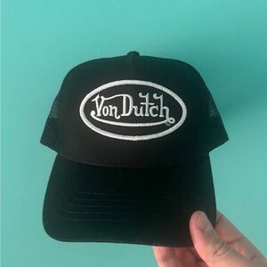 Von Dutch Black and White Logo Cap